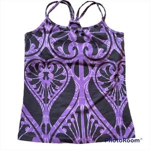 Balance Collection purple & black racer back athletic tank top size large